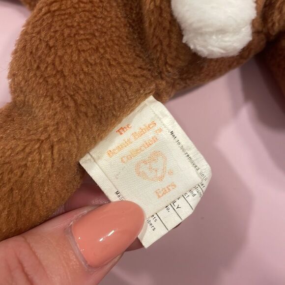 Vintage Original Ty Beanie Baby Ears the Brown and White Rabbit Good Used Cond… - Picture 9 of 10